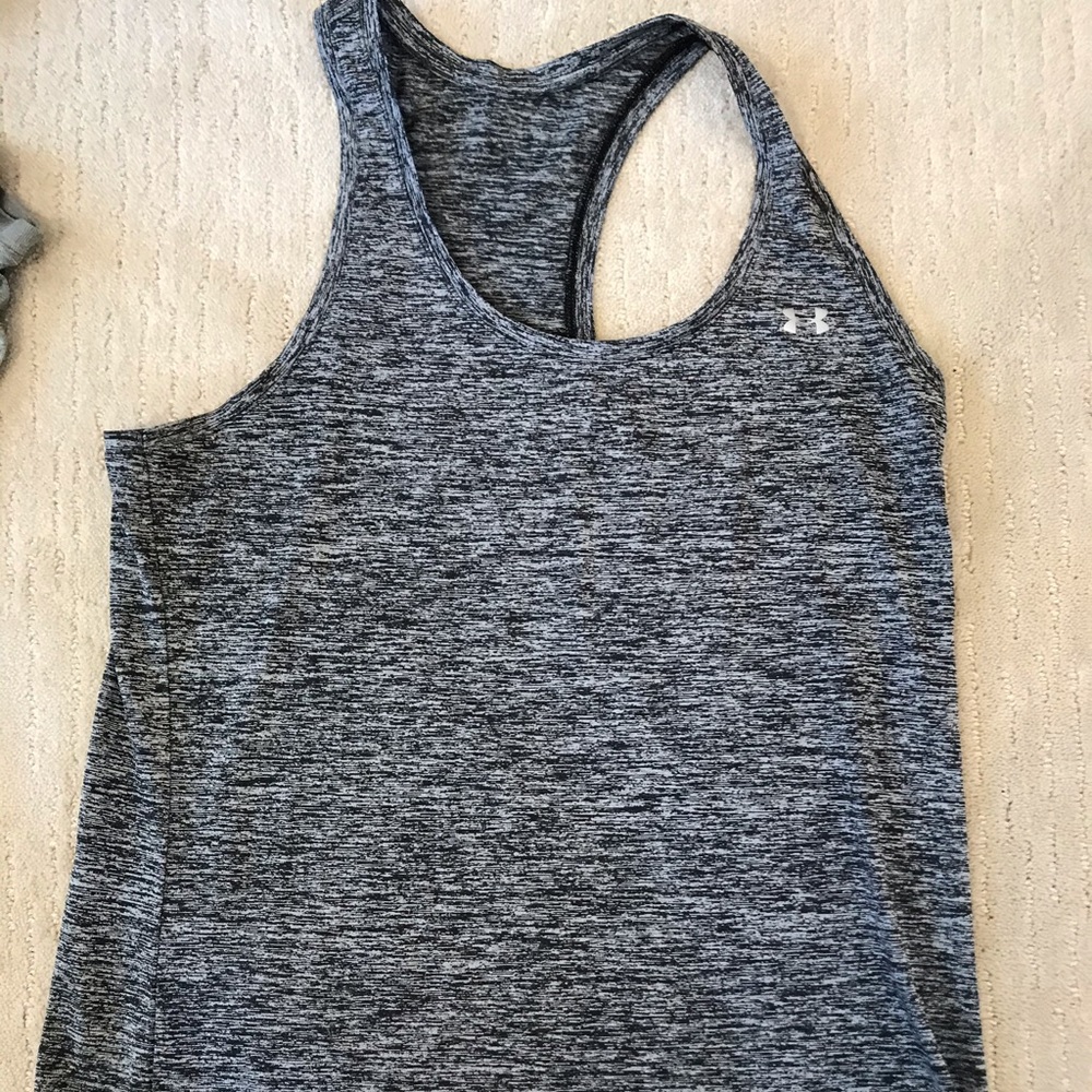 Grey under armor racer back tank